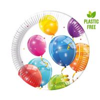 talerzyki papierowe kolorowe balony 23 cm/8 szt.