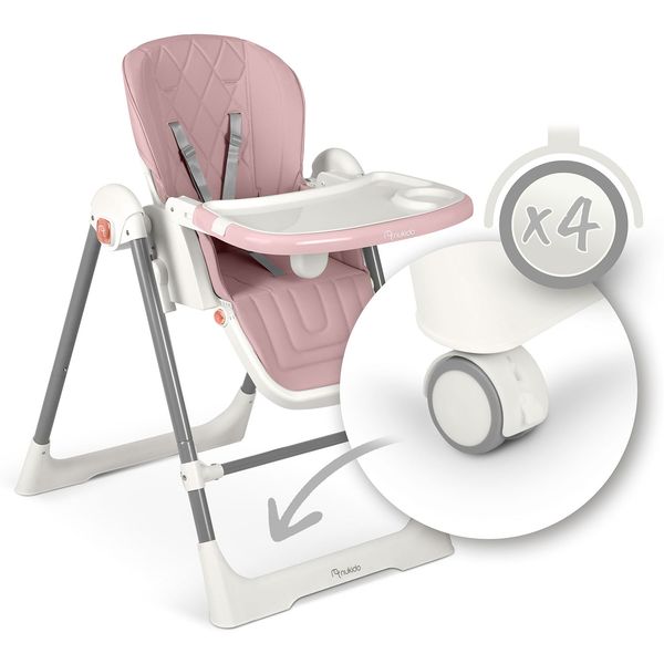 Krzesełko do karmienia Nukido Elite różowe zdjęcie 13