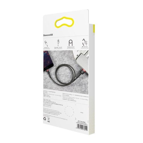 Kabel Lightning Usb Baseus Cafule 2,4A 0,5M (Czarno-Czerwony) na Arena.pl