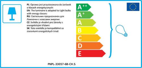 Plafon LAMPA sufitowa RINALDO PNPL-33057-6B-CH.S Italux glamour OPRAWA metalowa okrągła crystal kryształki srebrna szampańska na Arena.pl
