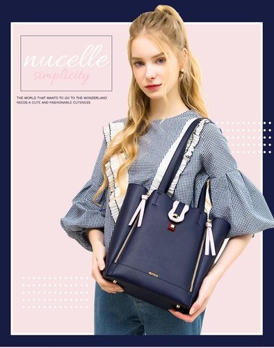 NUCELLE Stylowy granatowy shopper na Arena.pl