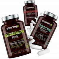 ZESTAW KONCENTRACJA TESTOSTERON ENERGIA Ashwagandha Tribulus Witaminy Maca