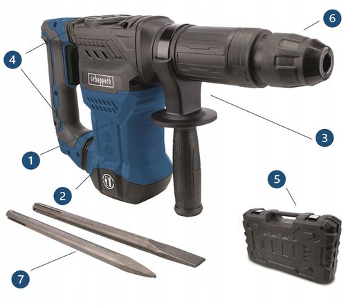 Lekki Młot Udarowy Wyburzeniowy SDS MAX 2 Dłuta 20J 1,3kW SCHEPPACH na Arena.pl