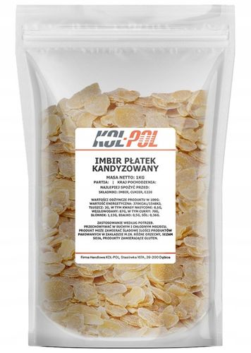 Imbir kandyzowany płatki 1kg Suszony w płatkach | Kol-Pol na Arena.pl