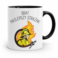 Kubek Czarny Prezent Dla Brata Najlepszy Sytażak Z Nadrukiem Ze Zdjęciem