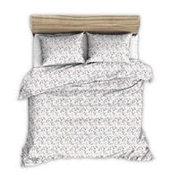 Pościel z kory 160x200 biała różowa granatowa beżowa kwiatowy rzucik