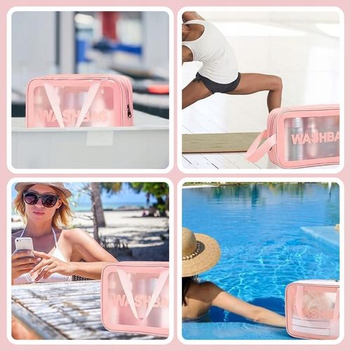 3x KOSMETYCZKA ZESTAW PODRÓŻNA TURYSTYCZNA PZEZROCZYSTA NA ZAMEK na Arena.pl