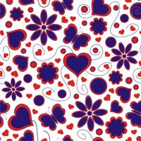 FOTOTAPETA SERCA KWIATY MOTYLE GRANATOWY 395x280