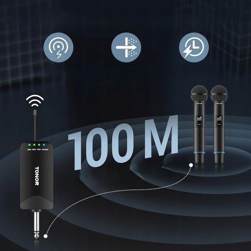 Zestaw Mikrofonów Bezprzewodowych 2X Uhf Bluetooth Akumulatorowe Odbiornik na Arena.pl