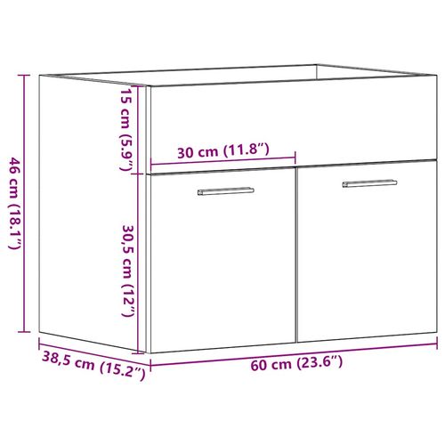 Szafka pod umywalkę, dąb artisan, 60x38,5x46 cm na Arena.pl