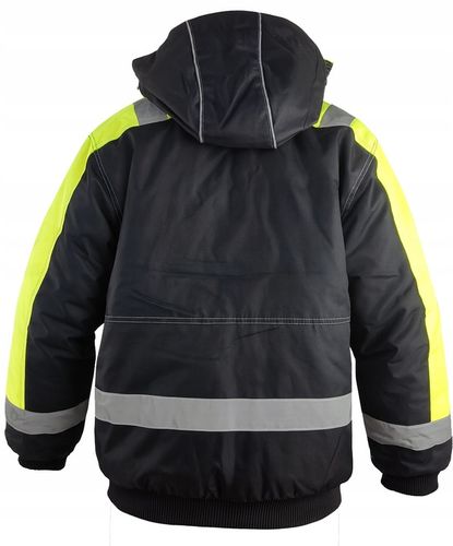 OCIEPLANA Kurtka BOMBERKA robocza ZIMOWA męska z kapturem ODBLASKOWA bhp OC na Arena.pl