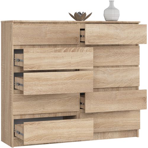 KOMODA K 140 cm 10 SZUFLAD SONOMA na Arena.pl