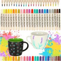 Markery Akrylowe Pisaki Wodoodporne 24szt do Kamieni Ubrań Flamastry Mazaki