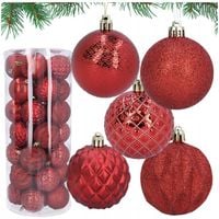 Bombki choinkowe czerwone zestaw 35szt 6cm ozdoby świąteczne na choinkę