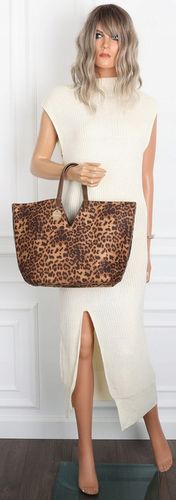 Torebka Damska Panterka Kuferek Shopper Tommasini Modna Duża 3658 Brązowa na Arena.pl