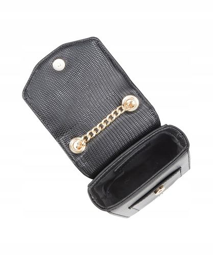 Mini Mała Torebka Damska Listonoszka Z Łańcuszkiem PUCCINI Czarna BML059T-1 na Arena.pl