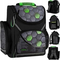 PLECAK SZKOLNY TORNISTER CZARNY DLA CHŁOPCA DO 1 KLASY FOOTBALL PIŁKA NOŻNA