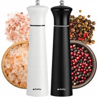 Młynek do Pieprzu i Soli Drewniany Ręczny Precyzyjne Mielenie Zestaw 2 szt