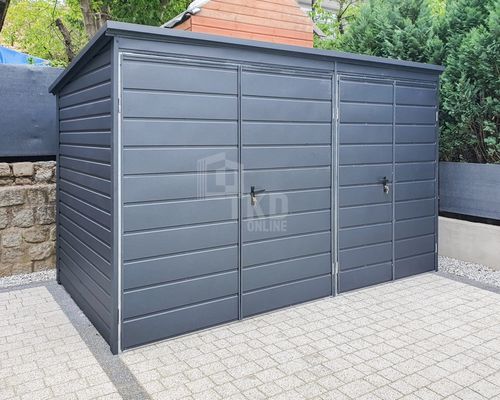 Schowek Domek Ogrodowy 3,5x2m 2x Brama Dwuskrzydłowa Antracyt Dach TKD226 na Arena.pl