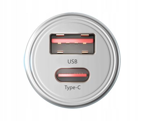 Ładowarka samochodowa 3mk Hyper Car Charger 45W USB-A USB-C 12-24V srebrna na Arena.pl