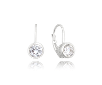 MINET Kolczyki srebrne z białymi cyrkoniami