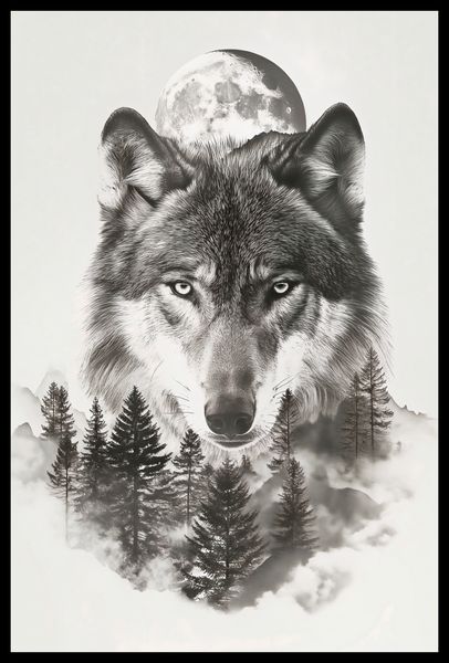 Plakat 40x60cm Wilczy Duch Lasu zdjęcie 2