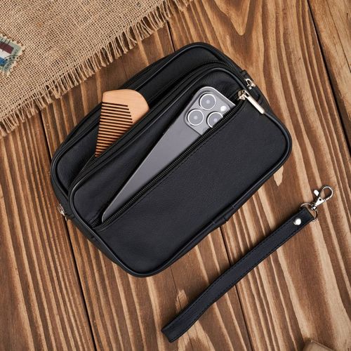 saszetka męska skórzana do ręki praktyczna pojemna czarna abruzzo abr-13 na Arena.pl