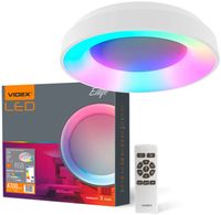 2 x Plafon Ściemniacz Timer LED Videx 72W Natynkowy Biały RGB 4700lm + Pilo