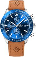 zegarek męski giewont chronograph sapphire brązowo niebieski gw8720-a2