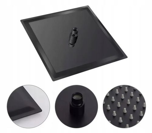 DESZCZOWNICA PRYSZNICOWA CZARNA NATRYSKOWA PRYSZNICA KWADRATOWA 25 CM na Arena.pl