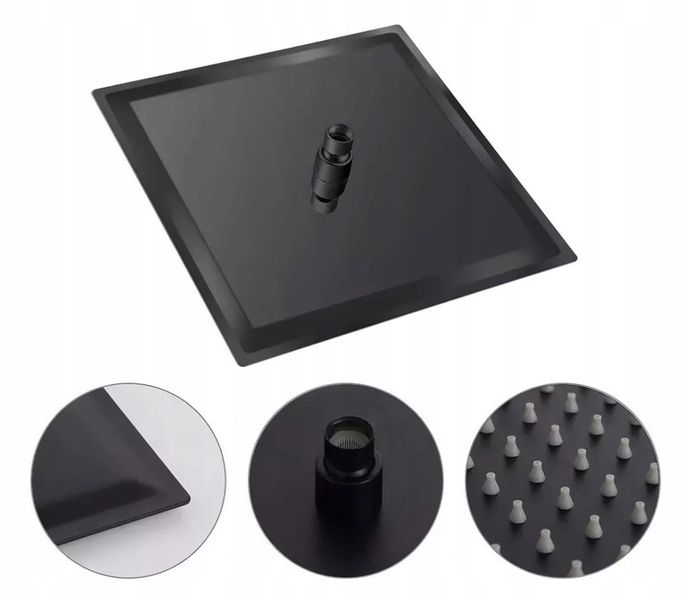 DESZCZOWNICA PRYSZNICOWA CZARNA NATRYSKOWA PRYSZNICA KWADRATOWA 25 CM zdjęcie 6