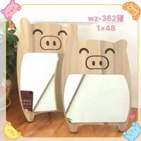 Lustro lusterko stojące drewniane świnka