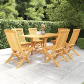 Emaga 7-cz. zestaw mebli ogrodowych, lite drewno tekowe