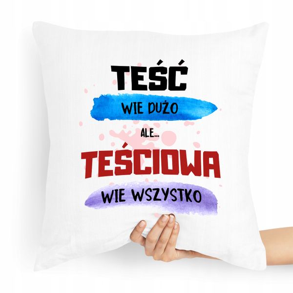 Poduszka Dla Teściowej Teściowa Wie Wszystko Z Nadrukiem Ze Zdjęciem zdjęcie 1