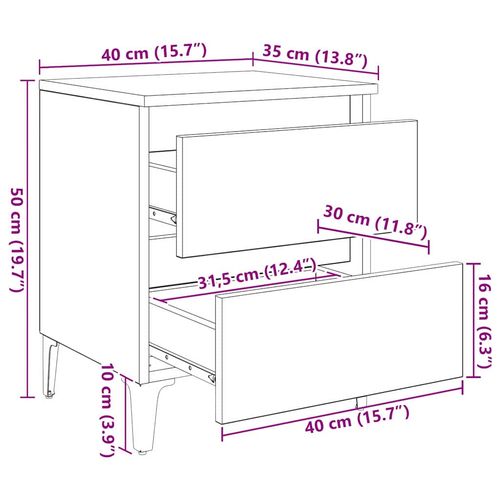 Szafka Nocna Stare drewno 40 x 35 x 50 cm na Arena.pl