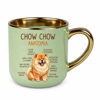 Chow chow anatomia elegancki kubek na prezent zielony PIES RASA URODZINY
