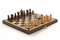 Szachy Królewskie intarsjowane druk brązowe/dąb-brzoza/ NOWOŚĆ/producent