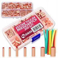 Zestaw tulejek kablowych miedzianych do łączenia przewodów 250 szt. + RURKI