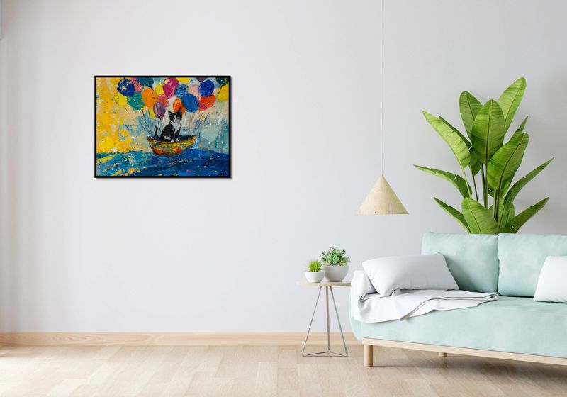 Plakat 80x60cm Kot na Łodzi zdjęcie 4