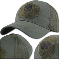 PUNISHER Czapka z daszkiem Czacha Haft Zielona Męska wojskowa bejsbolówka