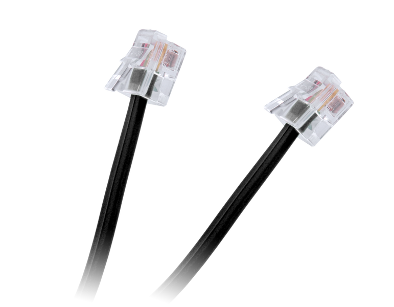 TEL0033A-2 Przewod tel.wt.-wt.czarny 2m zdjęcie 1