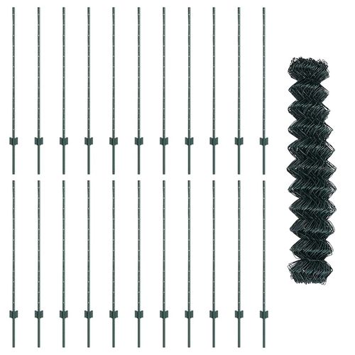 Ogrodzenie z słupkami Zielony 1.2 x 25 m Stal na Arena.pl