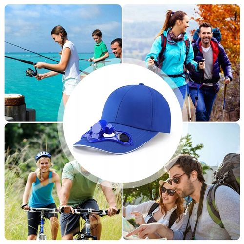 CZAPKA Z DASZKIEM Z WIATRACZKIEM SOLARNYM CHŁODZĄCA ZASILANA SŁOŃCEM na Arena.pl