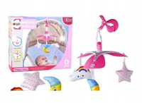 Karuzela Łóżeczkowa Dla Dzieci Dźwięk Niebo Różowa Lean Toys Dla Dzieci