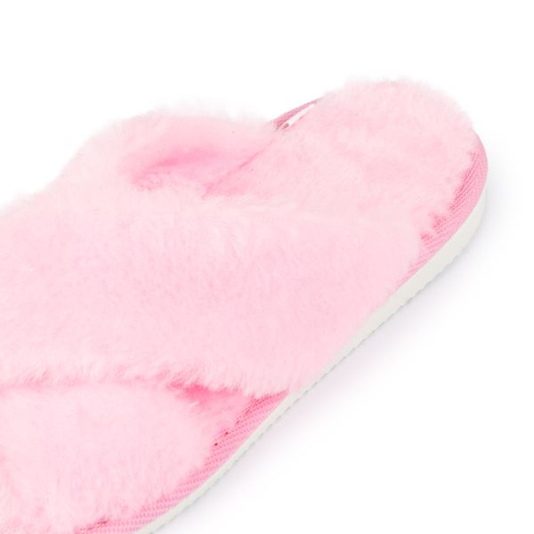 Kapcie damskie ciepłe puchate różowe pantofle domowe z futerkiem 39 zdjęcie 4