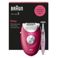 Depilator damski Braun Silk-epil 3 3-202 pęsety Biało-Różowy