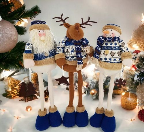 Zestaw figurek świątecznych stojące DUŻE RENIFER BAŁWAN MIKOŁAJ 42cm na Arena.pl