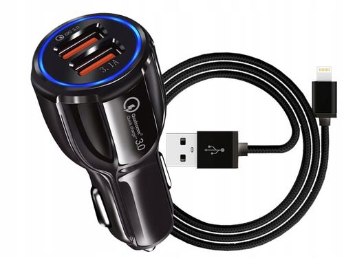 ŁADOWARKA SAMOCHODOWA QC 3.0 + KABEL LIGHTNING na Arena.pl