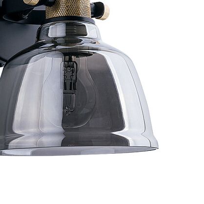 Industrialny kinkiet szklany Amalfi 9154 przydymiony do sypialni zdjęcie 2