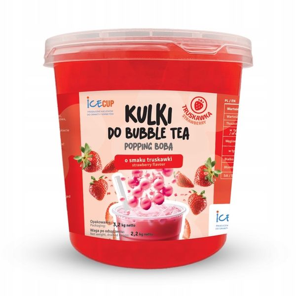 Kulki do Bubble Tea TRUSKAWKA 3.2kg zdjęcie 1